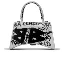 Balenciaga Hourglass Small Handbag Graffiti in White 5937500GUSA2000